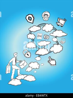 Cloud computing concept illustration Illustration de Vecteur