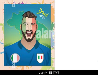 Italie football fan Illustration de Vecteur