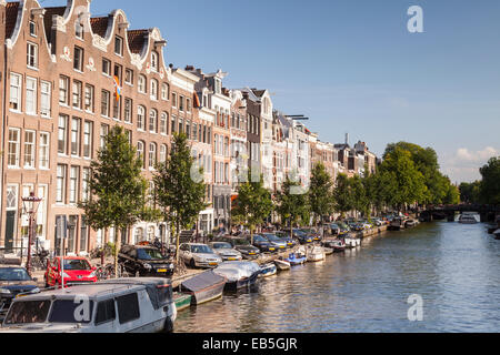 Le canal Prinsengracht à Amsterdam. La région est désignée comme Site du patrimoine mondial par l'UNESCO. Banque D'Images