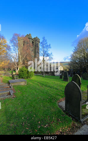 Ruines de St Thomas Becket une église, Heptonstall, West Yorkshire, Angleterre, Royaume-Uni. Banque D'Images