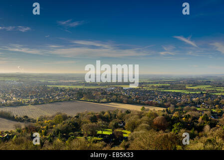 Une vue panoramique de Princes Risborough de Whiteleaf Croix dans l'Angleterre Chiltern Hills Banque D'Images