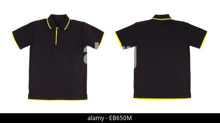 Polo blanc set (avant, arrière) sur fond blanc Banque D'Images