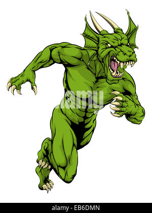 Une illustration d'un dragon à la mascotte des sports sprint Banque D'Images