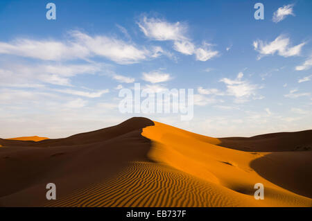 DUNES DE SABLE DU DÉSERT DU SAHARA ERG CHIGAGA MAROC Banque D'Images