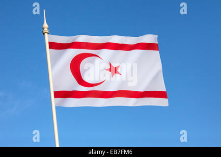 Drapeau de la République turque de Chypre du Nord Banque D'Images