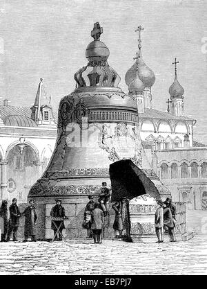 La Grande Cloche, Tsarsky Tsar Kolokol Kolokol ou III ou Royal Bell, Kremlin, Moscou, Russie, die eine historische Gl, Zarenglocke Banque D'Images