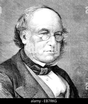 Sir Rowland Hill, 1795 - 1879, un professeur d'anglais, inventeur et réformateur social, réformateur du système postal, Sir Rowland Hill Banque D'Images