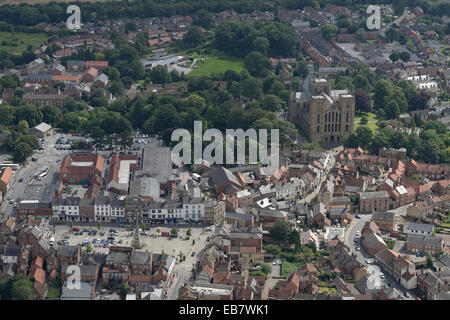 Une vue aérienne du centre de Ripon, une ville dans le Yorkshire du Nord Banque D'Images