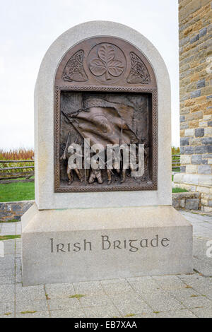 Mémorial à la Brigade irlandaise à Bloody Lane, champ de bataille National d'Antietam, Sharpsburg, Maryland, États-Unis Banque D'Images