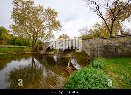 Burnside Bridge Champ de bataille National d'Antietam, Sharpsburg, Maryland, USA. Banque D'Images