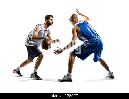 Deux joueurs de basket-ball en action Banque D'Images