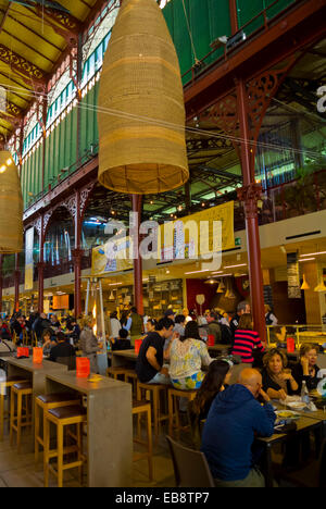 2ème étage de restauration, Mercato Centrale, marché central hall, Florence, Toscane, Italie Banque D'Images