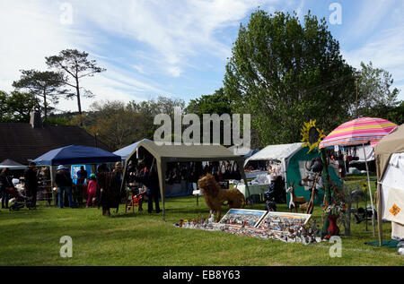 La variété des biens en vente au marché d'artisanat Kirstenbosch Le Cap, Afrique du Sud. Banque D'Images