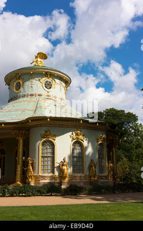 Pavillon chinois dans les jardins de Sanssouci, Potsdam. Banque D'Images