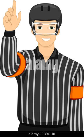 Illustration d'un homme habillé comme un juge-arbitre de hockey sur glace Banque D'Images