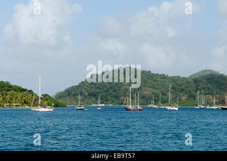 Voiliers dans la baie d'Isla Colón, Lintón, Caraïbes, Panama Banque D'Images