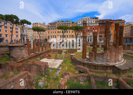 Area Sacra l'enceinte du temple, Largo di Torre Argentina square, Rome, Latium, Italie Banque D'Images