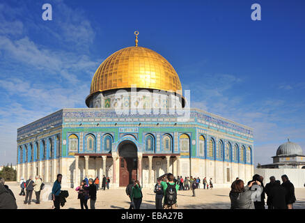 Le dôme du Rocher, l'un des principaux sanctuaires de l'Islam, le Mont du Temple, vieille ville, Jérusalem, Israël Banque D'Images
