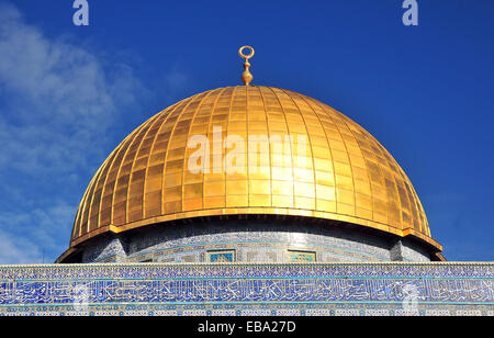 Le dôme du Rocher, l'un des principaux sanctuaires de l'Islam, le Mont du Temple, vieille ville, Jérusalem, Israël Banque D'Images