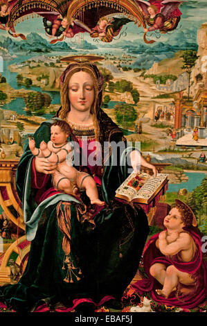 Vierge à l'enfant avec l'enfant Saint John 1510 Borgunya Burguny ou de Joan ( le maître de San Felix ) Espagne Espagnol Banque D'Images