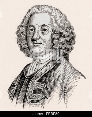 Sir William Johnson, 1 baronnet, ch. 1715 -1774. Les anglo-irlandais de l'Empire britannique. Banque D'Images