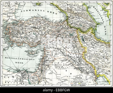 Carte historique de l'Asie de l'ouest, ch. 1880, historische Karte von Westasien, ca. 1880 Banque D'Images