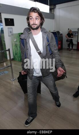 Joueur de football croate Niko Kranjcar Zrinka Cvitesic et sa petite amie à l'aéroport de Zagreb comprend : Nitko Zrinka Cvitesic,Kranjcar Où : Zagreb, Croatie Quand : 26 mai 2014 Banque D'Images