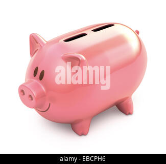 Piggy Bank on white background with clipping path inclus. Banque D'Images