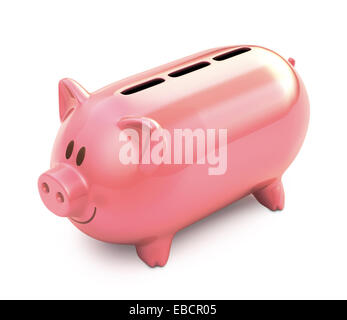 Piggy Bank on white background with clipping path inclus. Banque D'Images