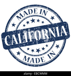 Faites en Californie ronde bleu grunge stamp isolés Banque D'Images