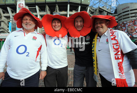 Twickenham, London, UK. 29 novembre, 2014. Des fans de l'Angleterre Angleterre V Australie Angleterre V Australie, Qbe International Automne 2014 Twickenham, Londres, Angleterre 29 novembre 2014 automne Qbe International, 29/11/2014 : Crédit photo Allstar Bibliothèque/Alamy Live News Banque D'Images