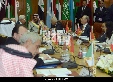 Le Caire, Égypte. 29 Nov, 2014. Le président palestinien Mahmud Abbas assiste à la réunion des ministres arabes des affaires étrangères au Caire le 29 novembre, 2014 © Thaer Ganaim Images/APA/ZUMA/Alamy Fil Live News Banque D'Images