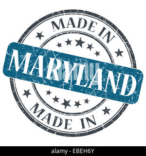 Pris dans le Maryland ronde bleu grunge stamp isolés Banque D'Images