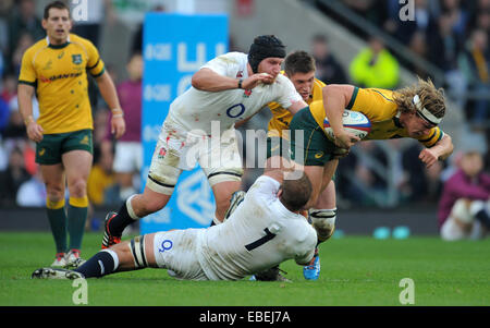 Twickenham, London, UK. 29 novembre, 2014. Angleterre Michael Hooper & Chris Robshaw l'Angleterre V Australie Angleterre V Australie, Qbe International Automne 2014 Twickenham, Londres, Angleterre 29 novembre 2014 automne Qbe International, 29/11/2014 : Crédit photo Allstar Bibliothèque/Alamy Live News Banque D'Images