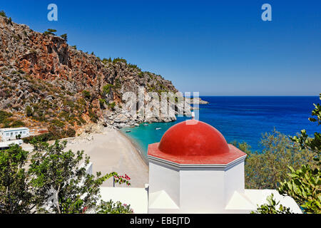 Kyra Panagia est probablement la plus médiatisée de Karpathos, Grèce plage Banque D'Images