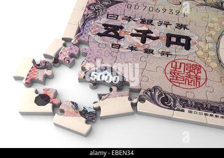 Yen japonais Puzzle Banque D'Images