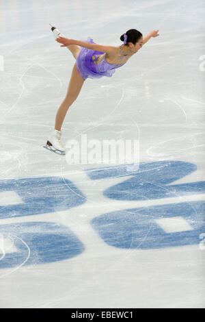 Mao Asada (JPN) compétiteur dans le patinage artistique Programme court aux Jeux Olympiques d'hiver de Sotchi en 2014, Banque D'Images