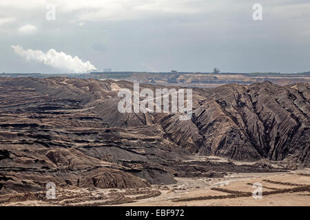 L'exploitation minière à ciel ouvert de charbon brun, Welzow Süd, Brandenburg, Germany, Europe Banque D'Images