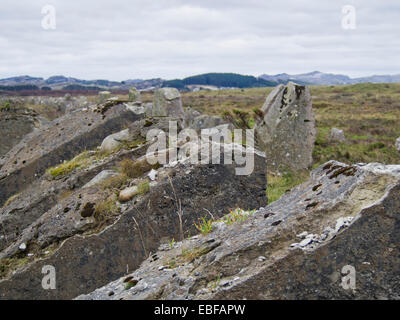 Dents de dragon fortification sur Brusand, Jæren Rogaland en Norvège , utilisé par les Allemands durant la seconde guerre mondiale le long de la côte ouest de la Norvège Banque D'Images