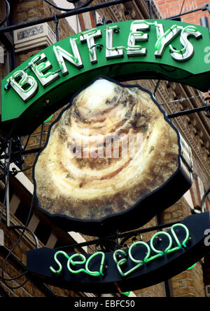 Bentley's seafood restaurant, Swallow Street, Londres Banque D'Images