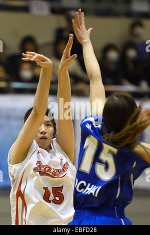 Nerima Hikarigaoka Gymnase, Tokyo, Japon. 30Th Nov, 2014. Chinatsu Yamamoto (Redwave), le 30 novembre 2014 - Basket-ball : Ligue entre 14 et 15 W - 108 47 Vickies Haneda vague rouge Fujitsu à Nerima Hikarigaoka Gymnase, Tokyo, Japon. © AFLO SPORT/Alamy Live News Banque D'Images