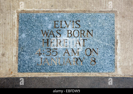 Elvis est né ici à 4:35am le 8 janvier 1935 à l'extérieur en pierre dans la chambre de ses parents MS Tupelo Banque D'Images