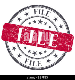 Fichier red grunge stamp ronde sur fond blanc Banque D'Images