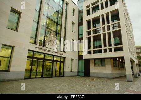 Vue générale GV de Westminster Magistrates Court, 181 Marylebone Road, Londres, Angleterre, SW1 5BR Banque D'Images