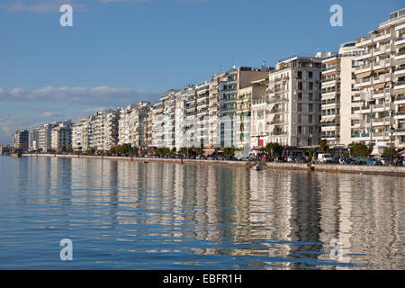 Vue principale sur Thessalonique Ville embankment, Grèce Banque D'Images