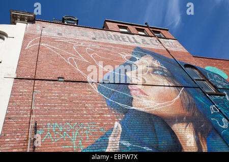 Street Art mural à Fitzroy, Melbourne, Victoria, Australie Banque D'Images