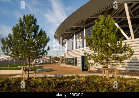 En dehors de la Manchester City Football club Etihad Stadium, l'Académie de formation Campus Sportcity, Clayton, Manchester, Angleterre, RU Banque D'Images