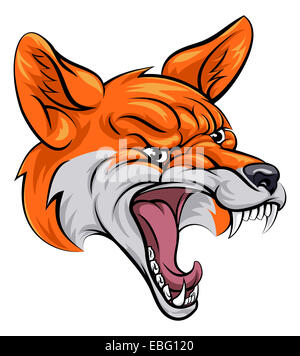 Une illustration d'un fox sports animal mascot cartoon character head Banque D'Images