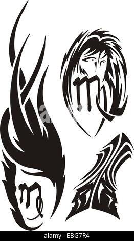 Signes du zodiaque - jeune fille. Ensemble en vinyle. Banque D'Images