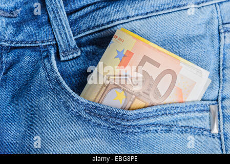 Billets dans une poche Banque D'Images